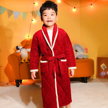 Load image into Gallery viewer, Coral Fleece Quilted Bathrobe For Baby Kids