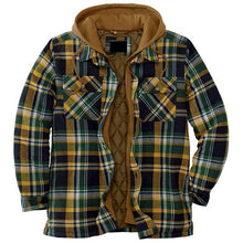 Load image into Gallery viewer, Thickened Cotton Padded Plaid Long Sleeve Loose Hooded Jacket