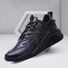 Load image into Gallery viewer, Men's Casual Shoes With Round Head Leather And Thick Sole