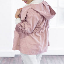 Load image into Gallery viewer, Solid color hooded trench coat