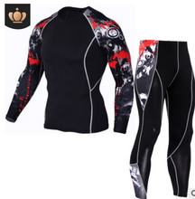Load image into Gallery viewer, Men's Sports Suit Tights Long Sleeve Sports Men's Fitness T-shirt Quick-drying Super Elastic PRO Set