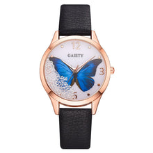 Load image into Gallery viewer, Gaiety Brand Women Watches Luxury Removable Rhinestone Butterfly Watches Ladies Leather Dress Ladies Wrist Watches Female Clock