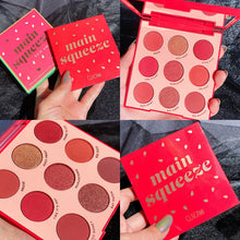 Load image into Gallery viewer, Nine-Color Fruit Eyeshadow Tray Peach Strawberry Orange Soda Honey Tray Pearl Sequins Daily Wild Net Red