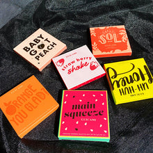 Load image into Gallery viewer, Nine-Color Fruit Eyeshadow Tray Peach Strawberry Orange Soda Honey Tray Pearl Sequins Daily Wild Net Red