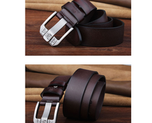 Load image into Gallery viewer, Leather belt, long plus size fat cowhide belt, pin buckle, casual wide decoration