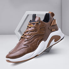 Load image into Gallery viewer, Men's Casual Shoes With Round Head Leather And Thick Sole