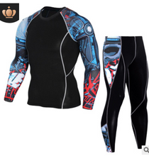 Load image into Gallery viewer, Men's Sports Suit Tights Long Sleeve Sports Men's Fitness T-shirt Quick-drying Super Elastic PRO Set