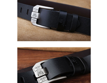 Load image into Gallery viewer, Leather belt, long plus size fat cowhide belt, pin buckle, casual wide decoration