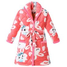 Load image into Gallery viewer, Coral Fleece Quilted Bathrobe For Baby Kids