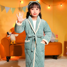 Load image into Gallery viewer, Coral Fleece Quilted Bathrobe For Baby Kids