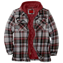 Load image into Gallery viewer, Thickened Cotton Padded Plaid Long Sleeve Loose Hooded Jacket