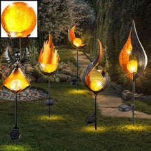 Load image into Gallery viewer, LED Solar Flame Metal Decorative Light