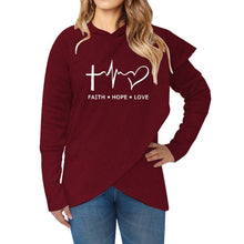 Load image into Gallery viewer, Autumn Winter Women Hoodies Sweatshirts Casual Plus Size Faith Printed Hooded Sweatshirt
