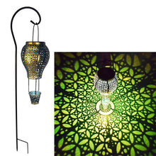 Load image into Gallery viewer, Wrought Iron Hollow Solar Garden Light
