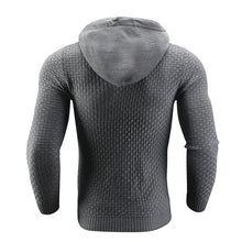 Load image into Gallery viewer, Men Hooded Sweater Solid Color Plaid Hoodies Male Elastic Hoodie