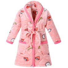 Load image into Gallery viewer, Coral Fleece Quilted Bathrobe For Baby Kids