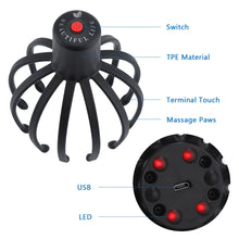 Load image into Gallery viewer, Electric Head Massager for Head Therapeutic Pain Relief 3D Stimulation Vibration Acupoint Relax Claw Scalp Massager Rechargeable