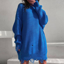 Load image into Gallery viewer, 2022 Y2K Women's Oversized Sweater Knitted Green O Neck Long Sleeve Pullover Tops Casual Party Sexy Club Sweaters Dresses Women