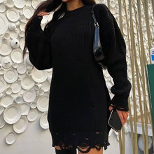 Load image into Gallery viewer, 2022 Y2K Women's Oversized Sweater Knitted Green O Neck Long Sleeve Pullover Tops Casual Party Sexy Club Sweaters Dresses Women