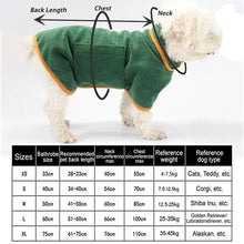 Load image into Gallery viewer, Dog Bathrobe Pet Drying Coat Clothes Microfiber Absorbent Beach Towel for Large Medium Small Dogs Cats Fast Dry Dog Accessories