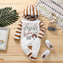 Load image into Gallery viewer, 0-18M Infant Baby Autumn Romper Long Sleeve Letter Turkey Printed Hooded Jumpsuit Clothing