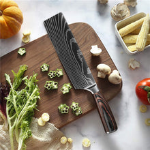 Load image into Gallery viewer, Japanese Kitchen Knives Set Laser Damascus Pattern Chef Knife Sharp Santoku Cleaver Slicing Utility Knives Tools