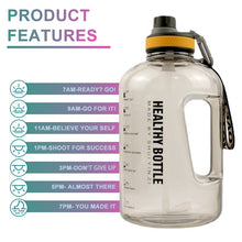 Load image into Gallery viewer, BPA FREE Gallon Sport Bottle Big Capacity Tritan Water Bottle Kettle Drink Bottles Outdoor Fitness Space Cup 2500ML 2.2 Liter