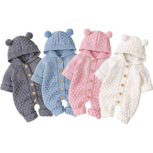 Load image into Gallery viewer, Citgeett Autumn Winter Newborn Baby Boys Girls Ear Knit Romper Hooded Wool Sweater Jumpsuit Warm Cute Outfit