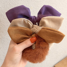 Load image into Gallery viewer, Solid Color Hair Scrunchies Women Hairband Ponytail Holder Faux Fur Rabbit Ears Hair Rope Hair Ties Cute Girls Hair Accessories