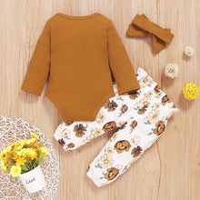 Load image into Gallery viewer, Citgeett Autumn 0-18M Newborn Baby Girl Long Sleeve Cotton Bodysuit Tops Floral Long Pant Trouser Headband Baby Clothing Set