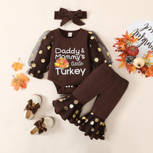 Load image into Gallery viewer, 0-18M Infant Baby GirlsnPants Set Long Sleeve Letters Print Romper Dots Print Flare Pants
