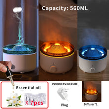 Load image into Gallery viewer, REUP Volcanic Flame Aroma Diffuser Essential Oil 360ml Portable Air Humidifier with Cute Smoke Ring Night Light Lamp Fragrance