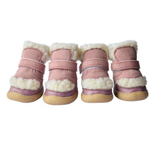 Load image into Gallery viewer, 4 Pcs/Set Pet Winter Autumn High Tops Snow Boots Casual Velvet Warm Slip-Resistant Shoes For Small Medium Dog Boots