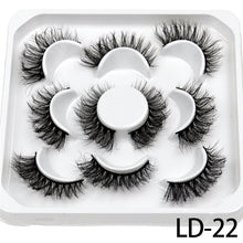 Load image into Gallery viewer, New 5Pairs 15-25mm 3D Mink Lashes Natural False Eyelashes,Extension eyelashes