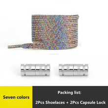Load image into Gallery viewer, Rainbow Elastic Laces Sneaker No Tie Shoe laces New Capsule Lock Shoelaces without ties Kids Adult Quick Flat Shoelace for Shoes