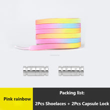Load image into Gallery viewer, Rainbow Elastic Laces Sneaker No Tie Shoe laces New Capsule Lock Shoelaces without ties Kids Adult Quick Flat Shoelace for Shoes