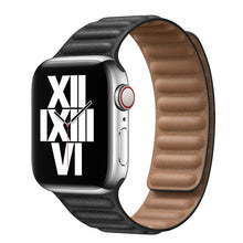 Load image into Gallery viewer, Leather Strap for Apple Watch Band 45mm 41mm 44mm 40mm Original Magnetic Loop Link Bracelet iWatch Ultar 8 7 6 SE 5 4 3 42mm