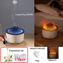 Load image into Gallery viewer, REUP Volcanic Flame Aroma Diffuser Essential Oil 360ml Portable Air Humidifier with Cute Smoke Ring Night Light Lamp Fragrance