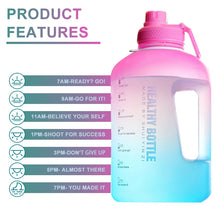 Load image into Gallery viewer, BPA FREE Gallon Sport Bottle Big Capacity Tritan Water Bottle Kettle Drink Bottles Outdoor Fitness Space Cup 2500ML 2.2 Liter