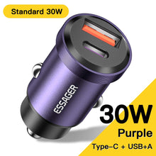 Load image into Gallery viewer, Essager 30W USB Car Charger Quick Charge4.0 QC PD 3.0 SCP 5A USB Type C Car Fast Charging For iPhone 14 13 Huawei Samsung Xiaomi