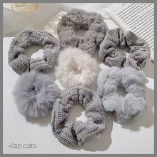 Load image into Gallery viewer, 7 Pcs/Set Women Hair Scrunchies Velvet Solid Color Hair Band for Girls Ponytail Holder Rubber Bands Hair Ties Hair Accessories