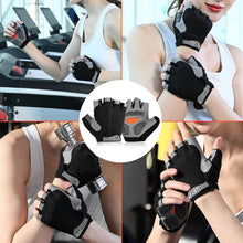 Load image into Gallery viewer, Men Women Gym Gloves Weightlifting Fitness Training Non Slip Palm Protector Breathable Fingerless Bike Bicycle Cycling Gloves