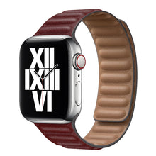 Load image into Gallery viewer, Leather Strap for Apple Watch Band 45mm 41mm 44mm 40mm Original Magnetic Loop Link Bracelet iWatch Ultar 8 7 6 SE 5 4 3 42mm