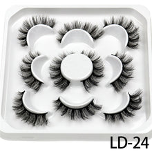 Load image into Gallery viewer, New 5Pairs 15-25mm 3D Mink Lashes Natural False Eyelashes,Extension eyelashes
