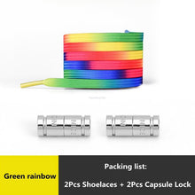 Load image into Gallery viewer, Rainbow Elastic Laces Sneaker No Tie Shoe laces New Capsule Lock Shoelaces without ties Kids Adult Quick Flat Shoelace for Shoes