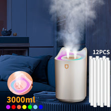 Load image into Gallery viewer, 3L Air Humidifier Essential Oil Aroma Diffuser Double Nozzle With Coloful LED Light Ultrasonic Humidifiers Aromatherapy Diffuser