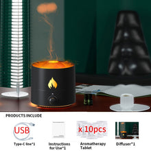 Load image into Gallery viewer, REUP Volcanic Flame Aroma Diffuser Essential Oil 360ml Portable Air Humidifier with Cute Smoke Ring Night Light Lamp Fragrance