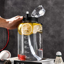 Load image into Gallery viewer, BPA FREE Gallon Sport Bottle Big Capacity Tritan Water Bottle Kettle Drink Bottles Outdoor Fitness Space Cup 2500ML 2.2 Liter