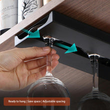 Load image into Gallery viewer, Kitchen Accessories Wall Mount Wine Glasses Holder Stemware Classification Hanging Glass Cup Rack Punch-free Cupboard Organizer