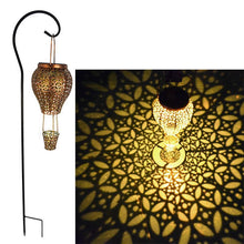 Load image into Gallery viewer, Wrought Iron Hollow Solar Garden Light